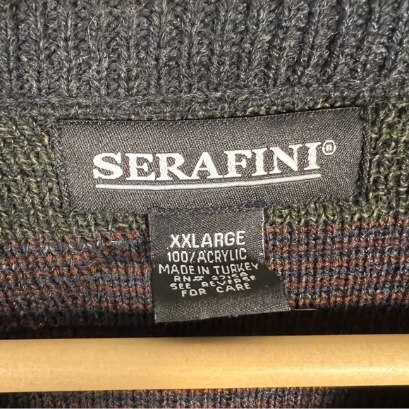 Serafini Geometric Sweater Knit Crew Neck Sweater - Picture 3 of 5